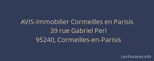 AVIS-Immobilier Cormeilles en Parisis