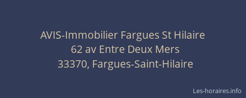 AVIS-Immobilier Fargues St Hilaire