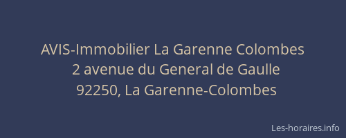 AVIS-Immobilier La Garenne Colombes