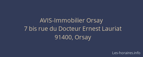 AVIS-Immobilier Orsay