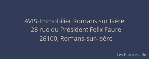 AVIS-Immobilier Romans sur Is&egrave;re