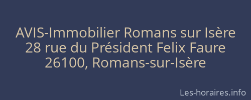 AVIS-Immobilier Romans sur Isère