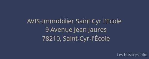AVIS-Immobilier Saint Cyr l'Ecole