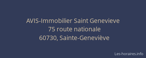 AVIS-Immobilier Saint Genevieve