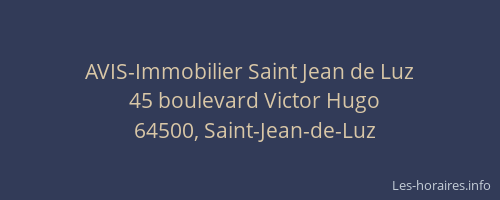 AVIS-Immobilier Saint Jean de Luz