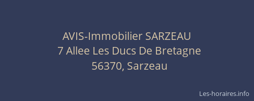 AVIS-Immobilier SARZEAU