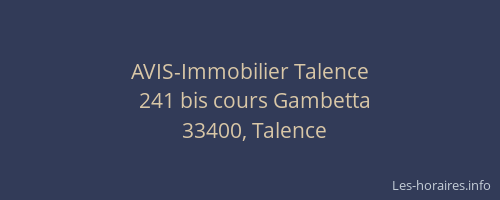 AVIS-Immobilier Talence