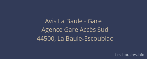 Avis La Baule - Gare