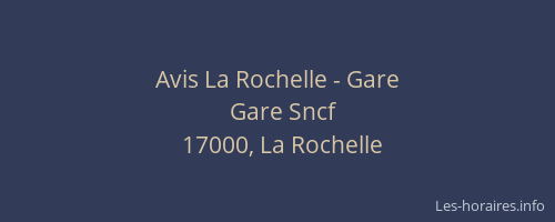 Avis La Rochelle - Gare
