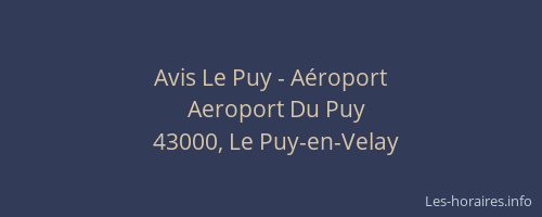 Avis Le Puy - A&eacute;roport