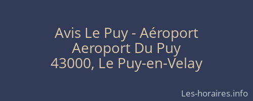 Avis Le Puy - Aéroport