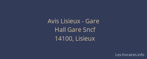 Avis Lisieux - Gare