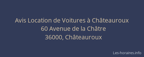 Avis Location de Voitures à Châteauroux