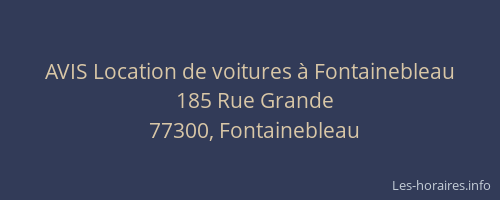 AVIS Location de voitures à Fontainebleau