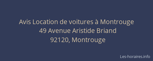Avis Location de voitures à Montrouge