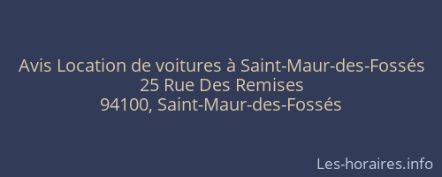 Avis Location de voitures à Saint-Maur-des-Fossés