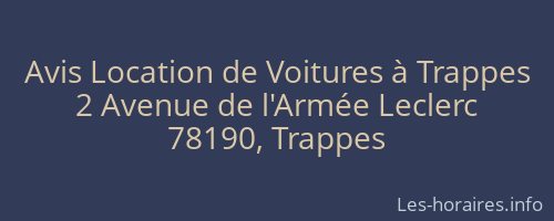 Avis Location de Voitures à Trappes