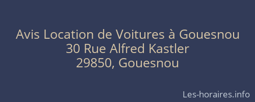 Avis Location de Voitures &agrave; Gouesnou