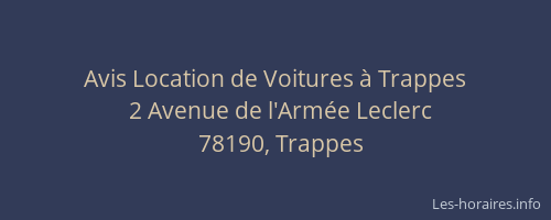Avis Location de Voitures à Trappes