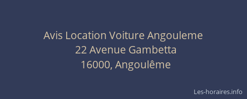 Avis Location Voiture Angouleme