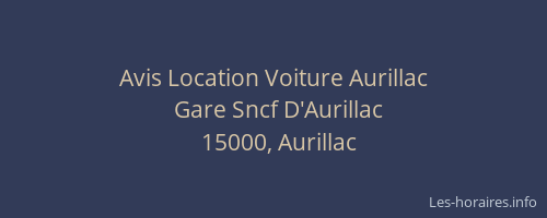 Avis Location Voiture Aurillac
