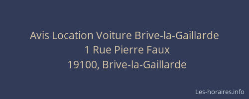Avis Location Voiture Brive-la-Gaillarde