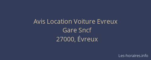 Avis Location Voiture Evreux