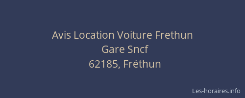 Avis Location Voiture Frethun