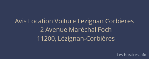 Avis Location Voiture Lezignan Corbieres