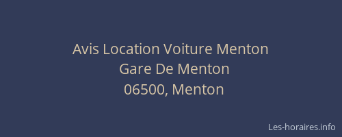 Avis Location Voiture Menton