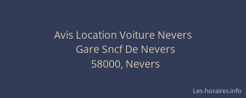 Avis Location Voiture Nevers