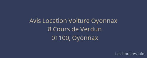 Avis Location Voiture Oyonnax