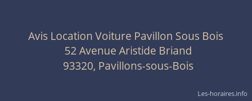Avis Location Voiture Pavillon Sous Bois