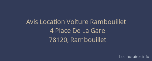 Avis Location Voiture Rambouillet