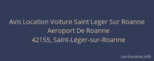 Avis Location Voiture Saint Leger Sur Roanne