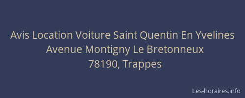 Avis Location Voiture Saint Quentin En Yvelines