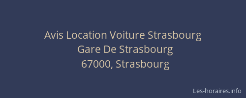 Avis Location Voiture Strasbourg