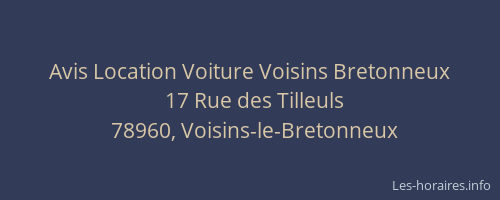 Avis Location Voiture Voisins Bretonneux