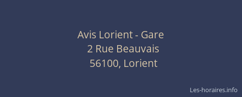 Avis Lorient - Gare