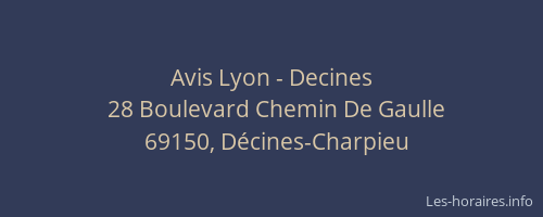 Avis Lyon - Decines