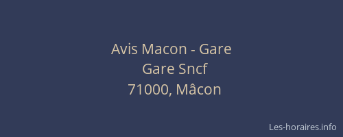 Avis Macon - Gare