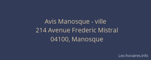 Avis Manosque - ville