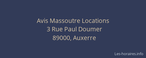 Avis Massoutre Locations