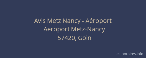 Avis Metz Nancy - Aéroport