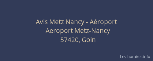 Avis Metz Nancy - A&eacute;roport