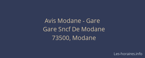 Avis Modane - Gare