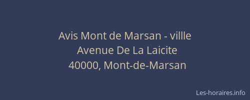 Avis Mont de Marsan - villle