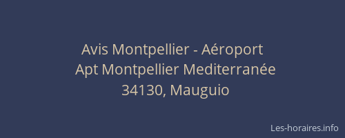 Avis Montpellier - Aéroport