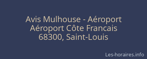 Avis Mulhouse - Aéroport