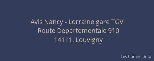 Avis Nancy - Lorraine gare TGV
